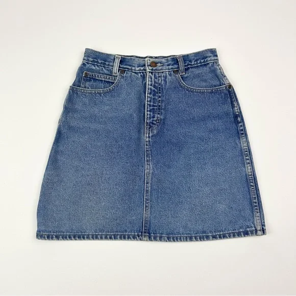 Vintage Calvin Klein Vintage Blue Jean Skirt Size 11 - Picture 1 of 8